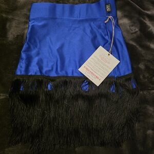 Blue and Black Tiger Friday Fringe Kids Skirt